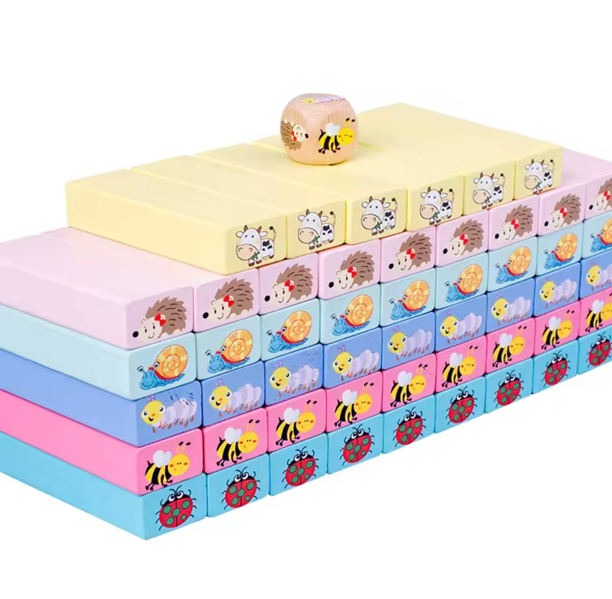 Färgglatt Jengaspel