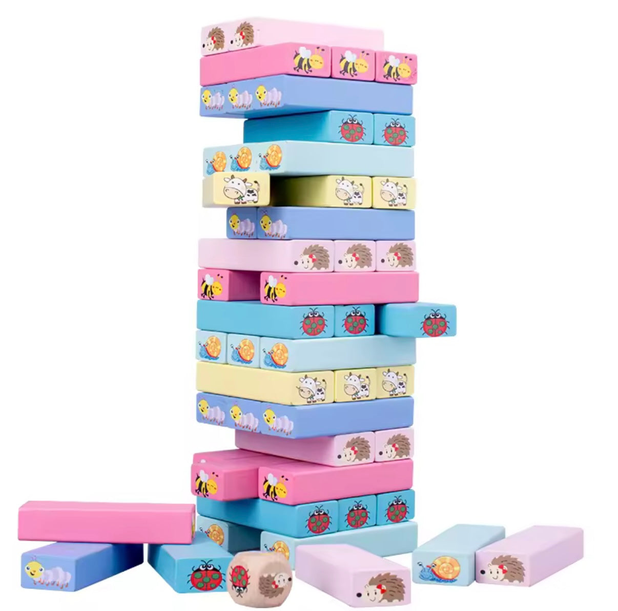 Färgglatt Jengaspel