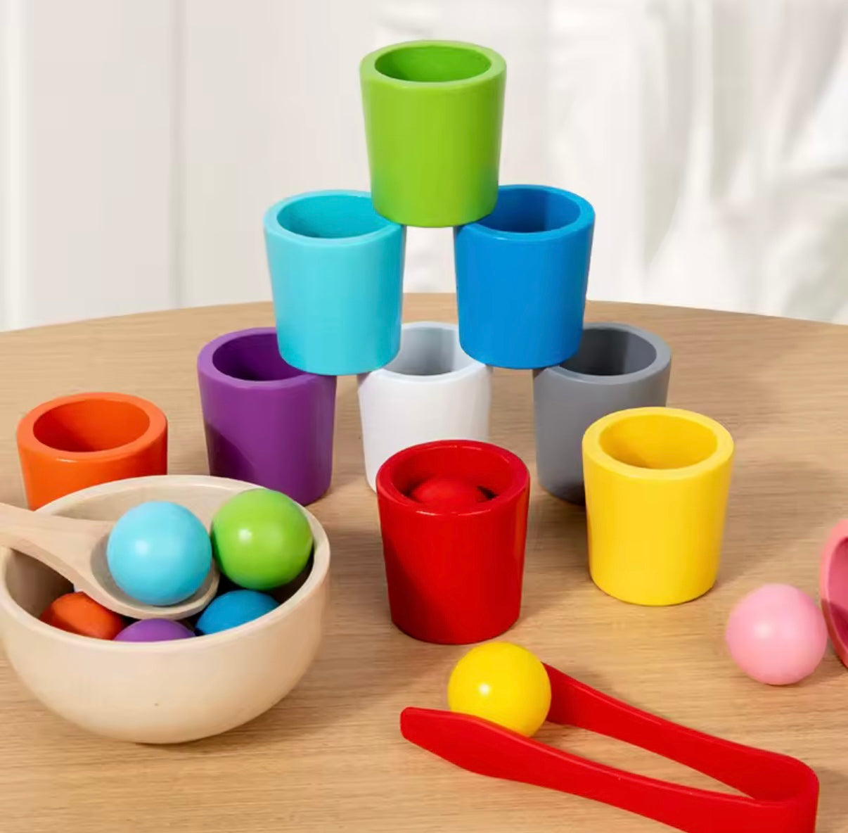 Färgkoppar Sorteringsspel