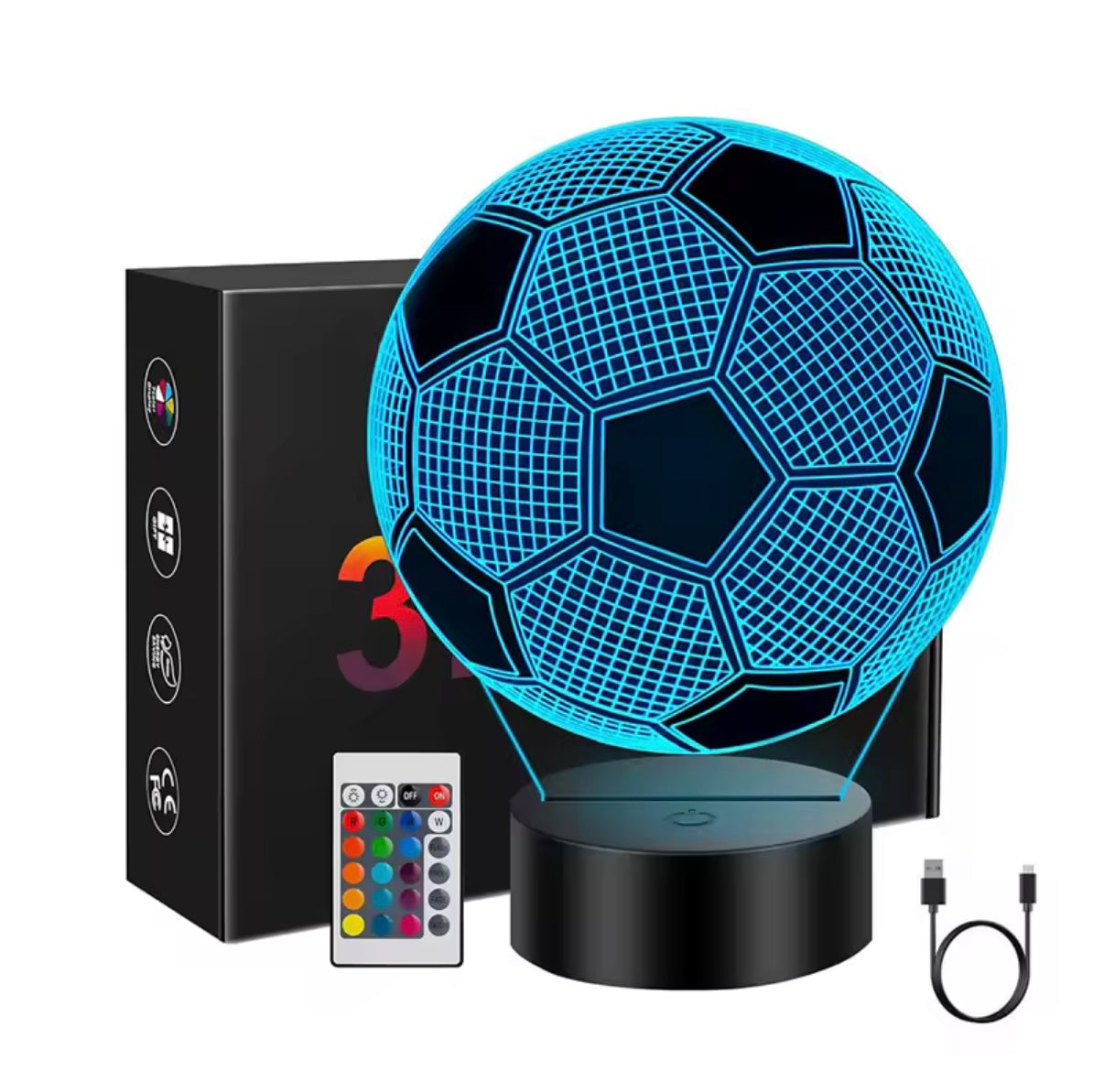 Fotbollsdesign LED-lampa