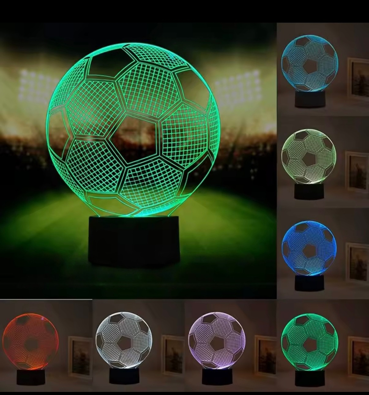 Fotbollsdesign LED-lampa