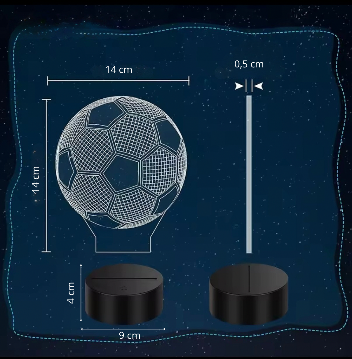 Fotbollsdesign LED-lampa