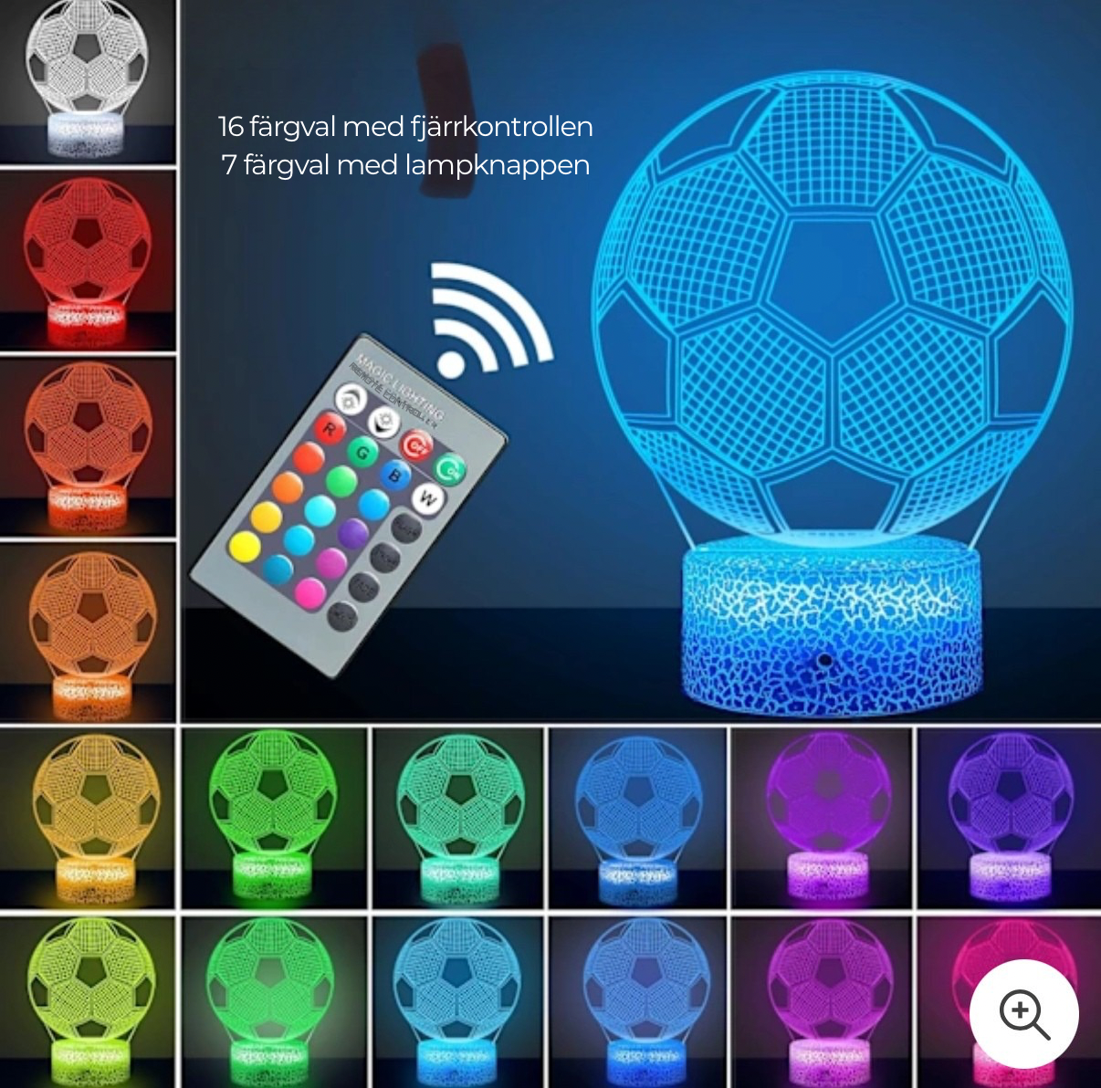 Fotbollsdesign LED-lampa