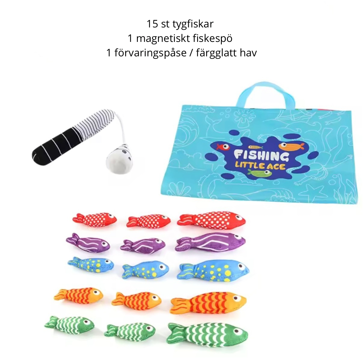 Fiskespel i mjukt tyg