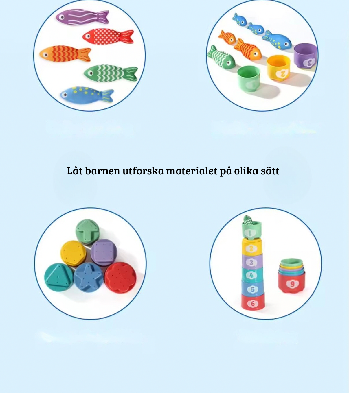 Fiskespel i mjukt tyg